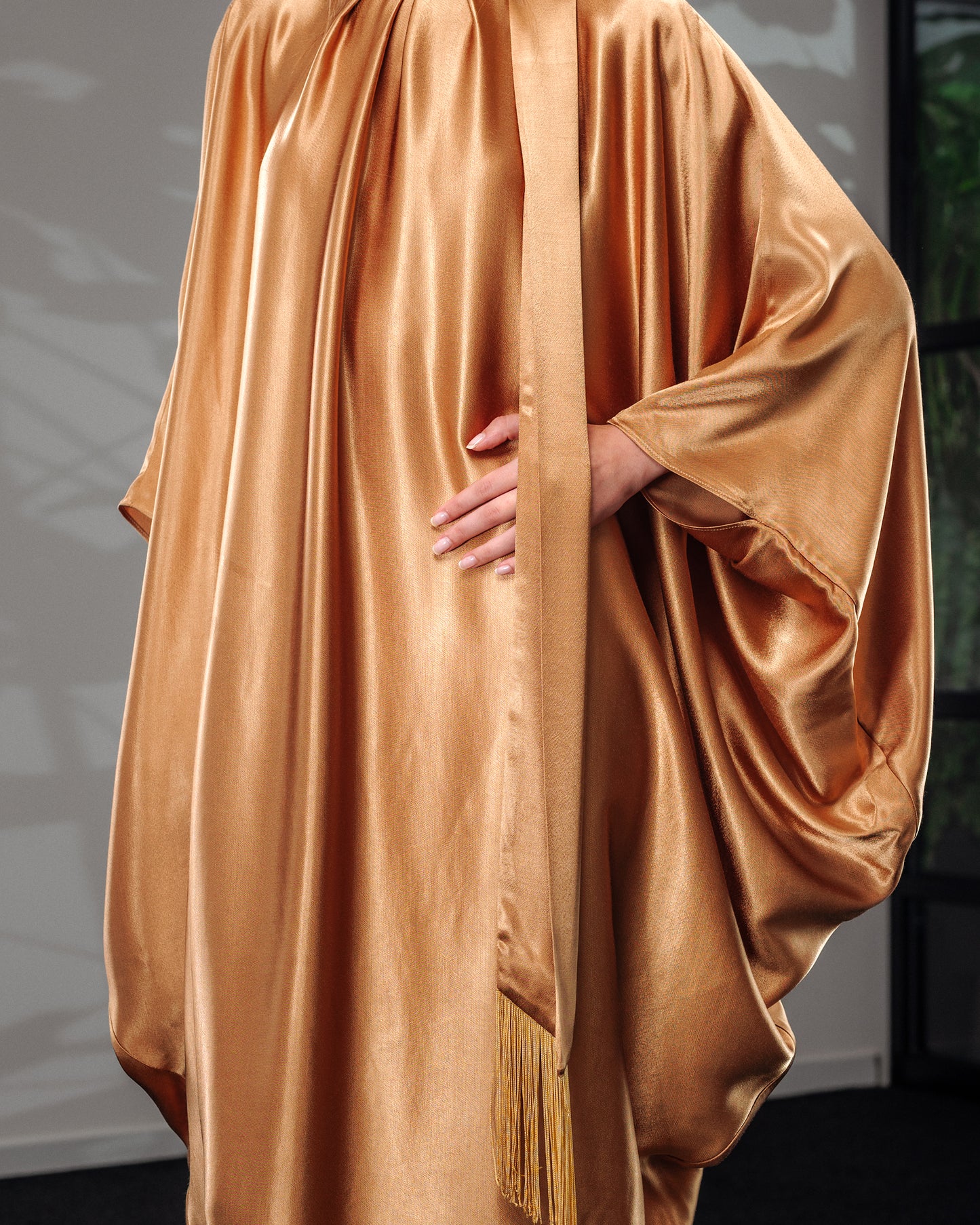 Draped Satin Kaftan