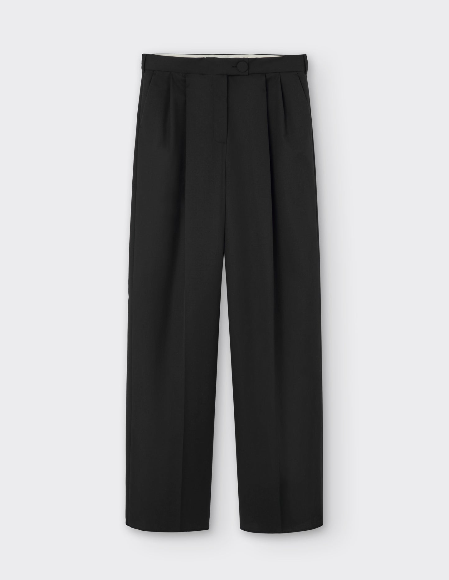 High-Waisted Wool Trousers