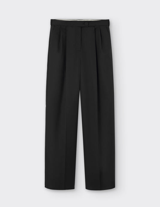 High-Waisted Wool Trousers