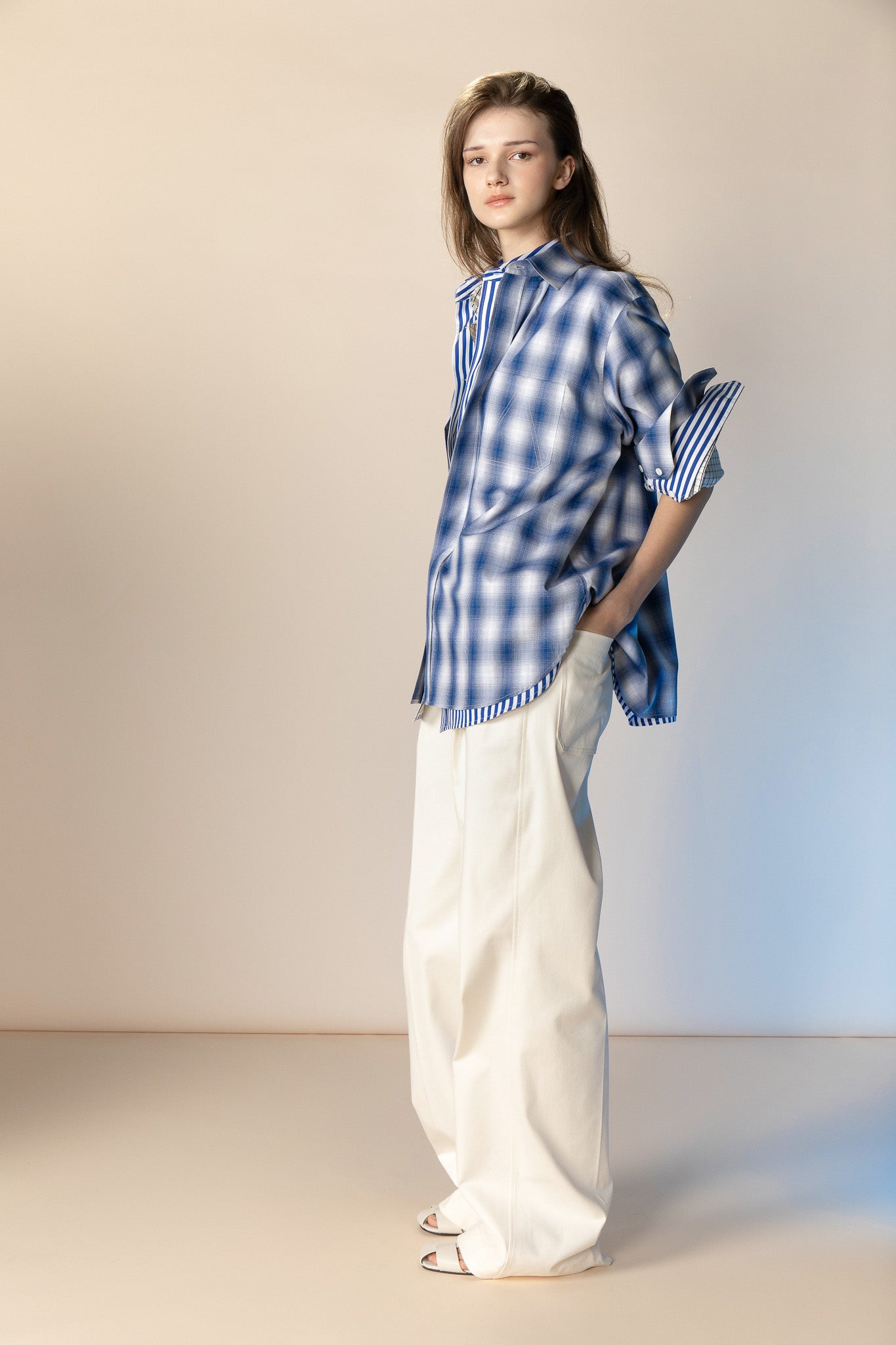 Loose-fit denim trousers