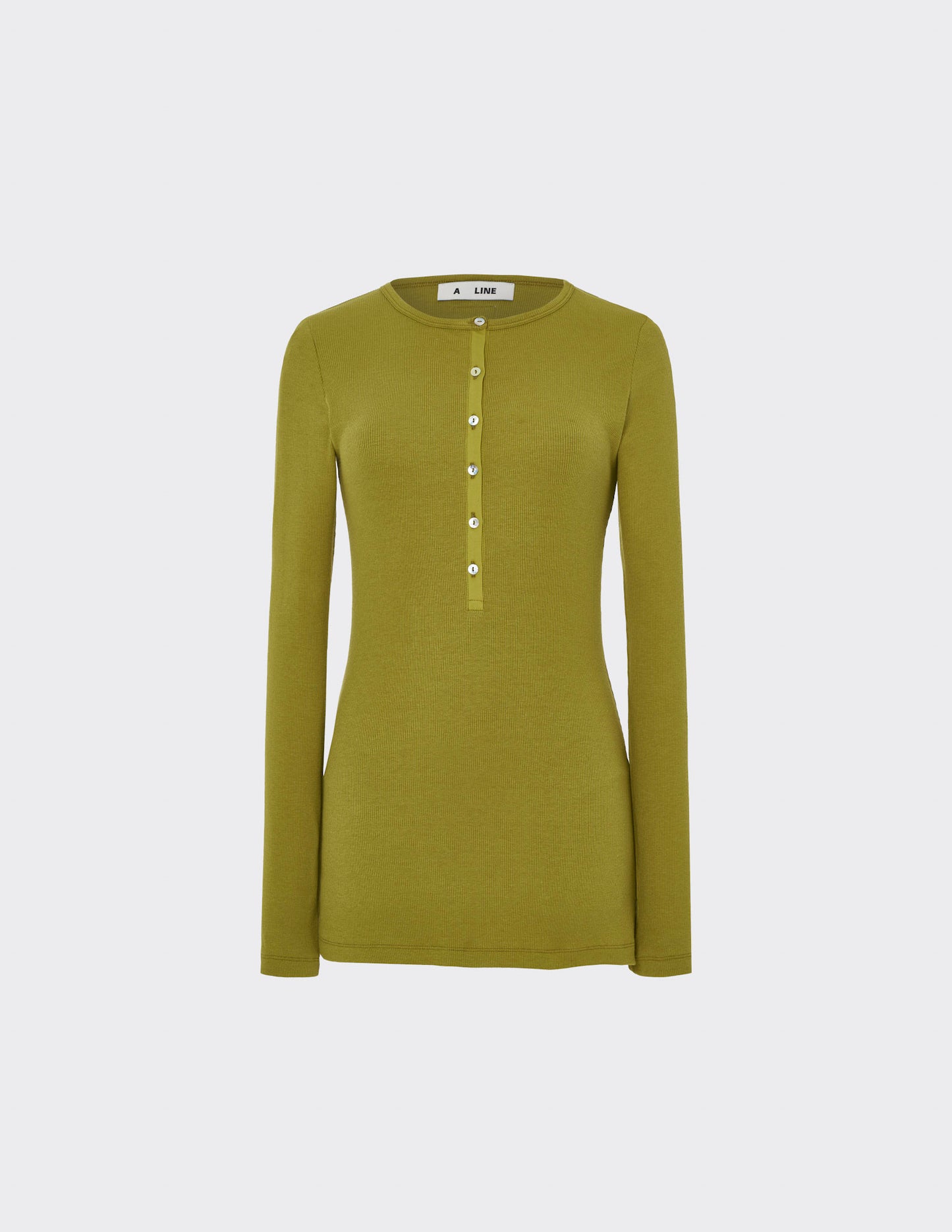 Ribbed-jersey henley top