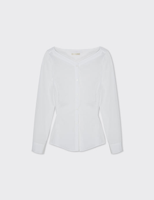 Ballerina Neck-Shoulder Detail Shirt