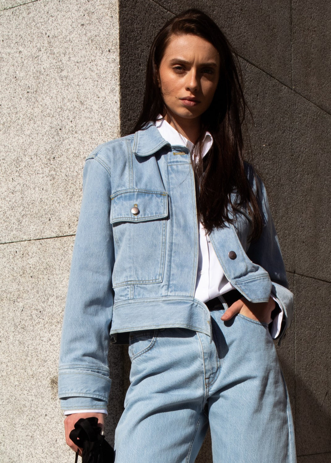 Sicily Blue Cropped Denim Jacket