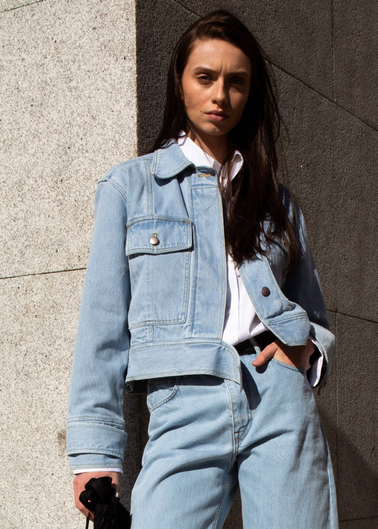 Sicily Blue Cropped Denim Jacket