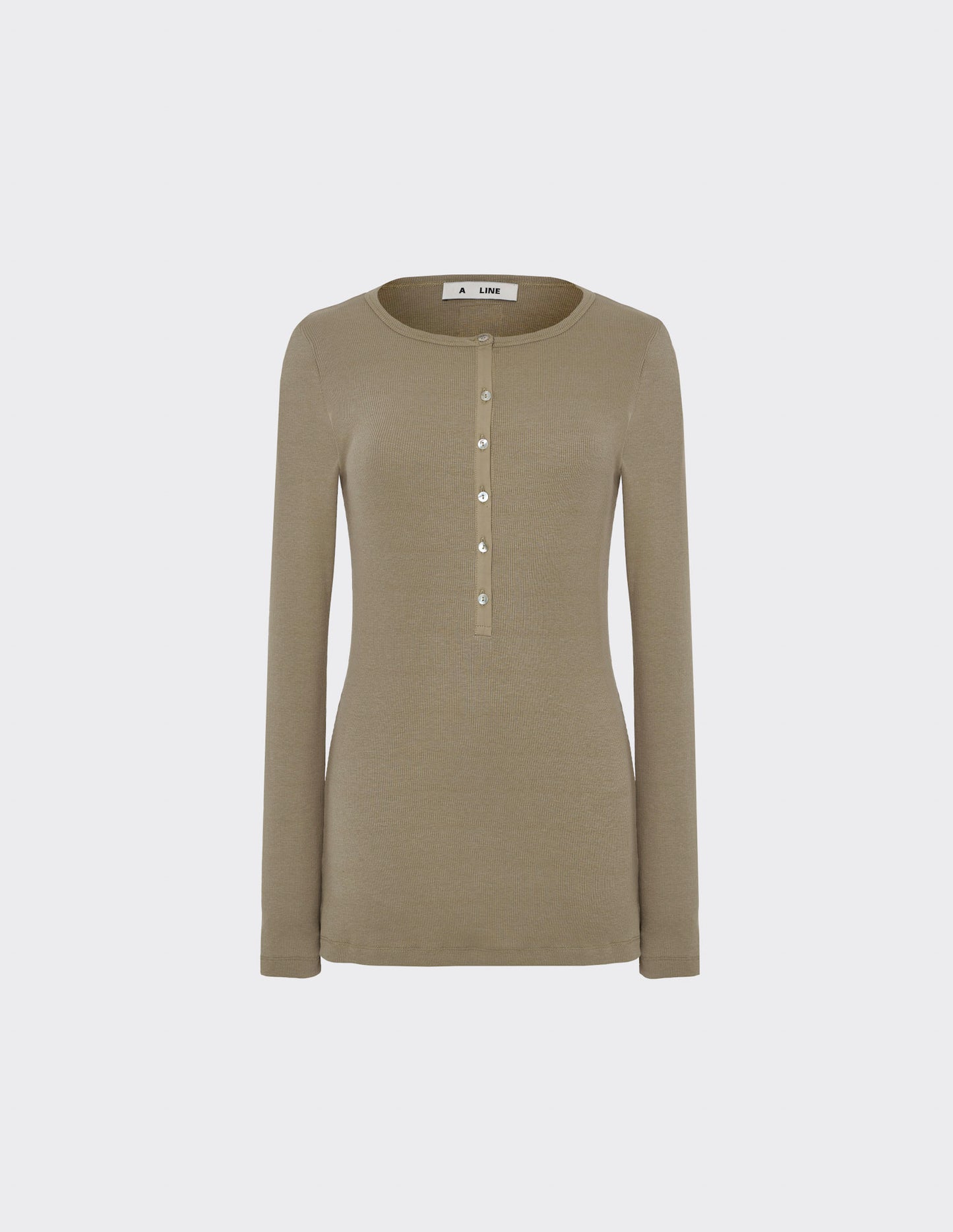 Ribbed-jersey henley top