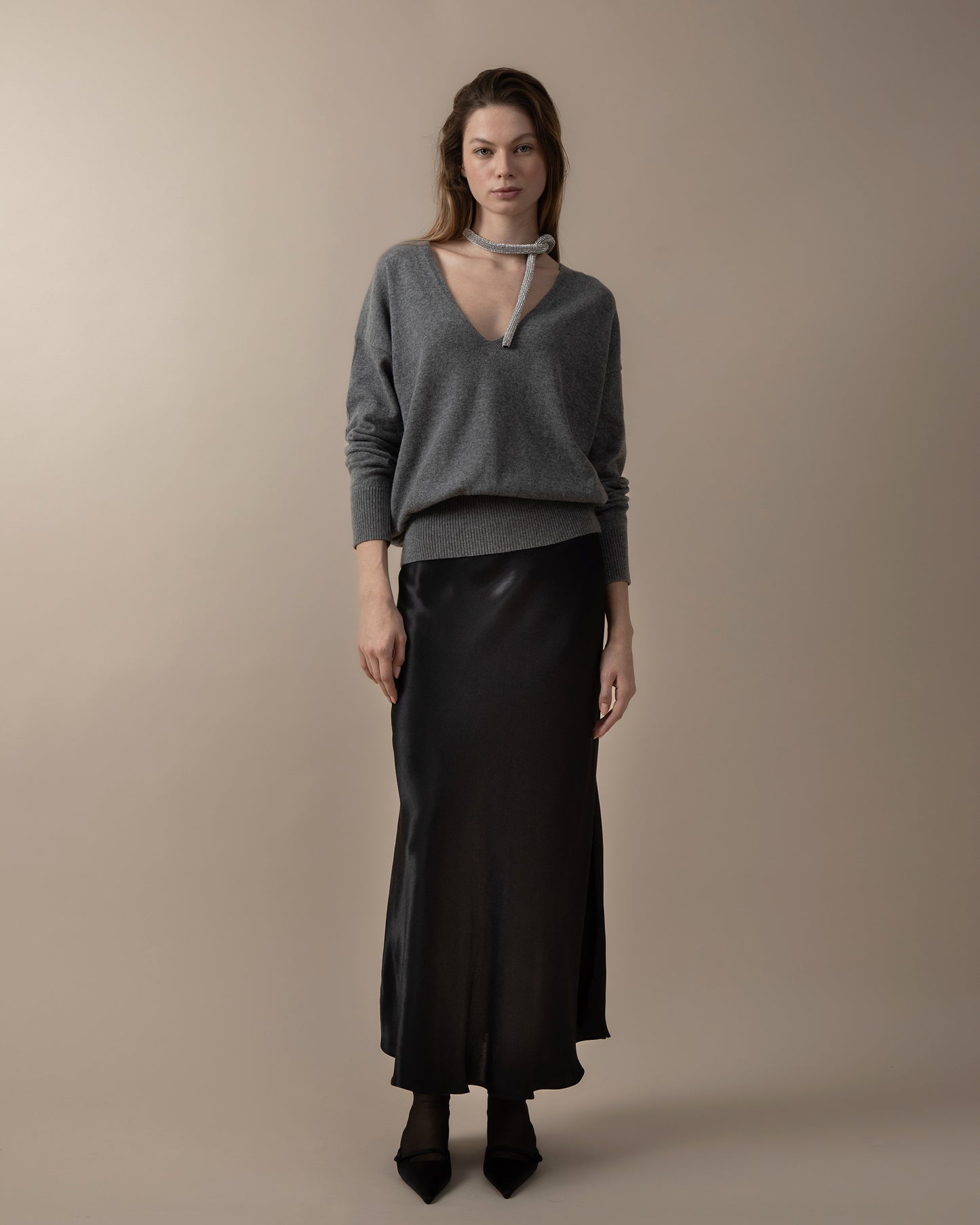 V-neckline Cashmere Sweater