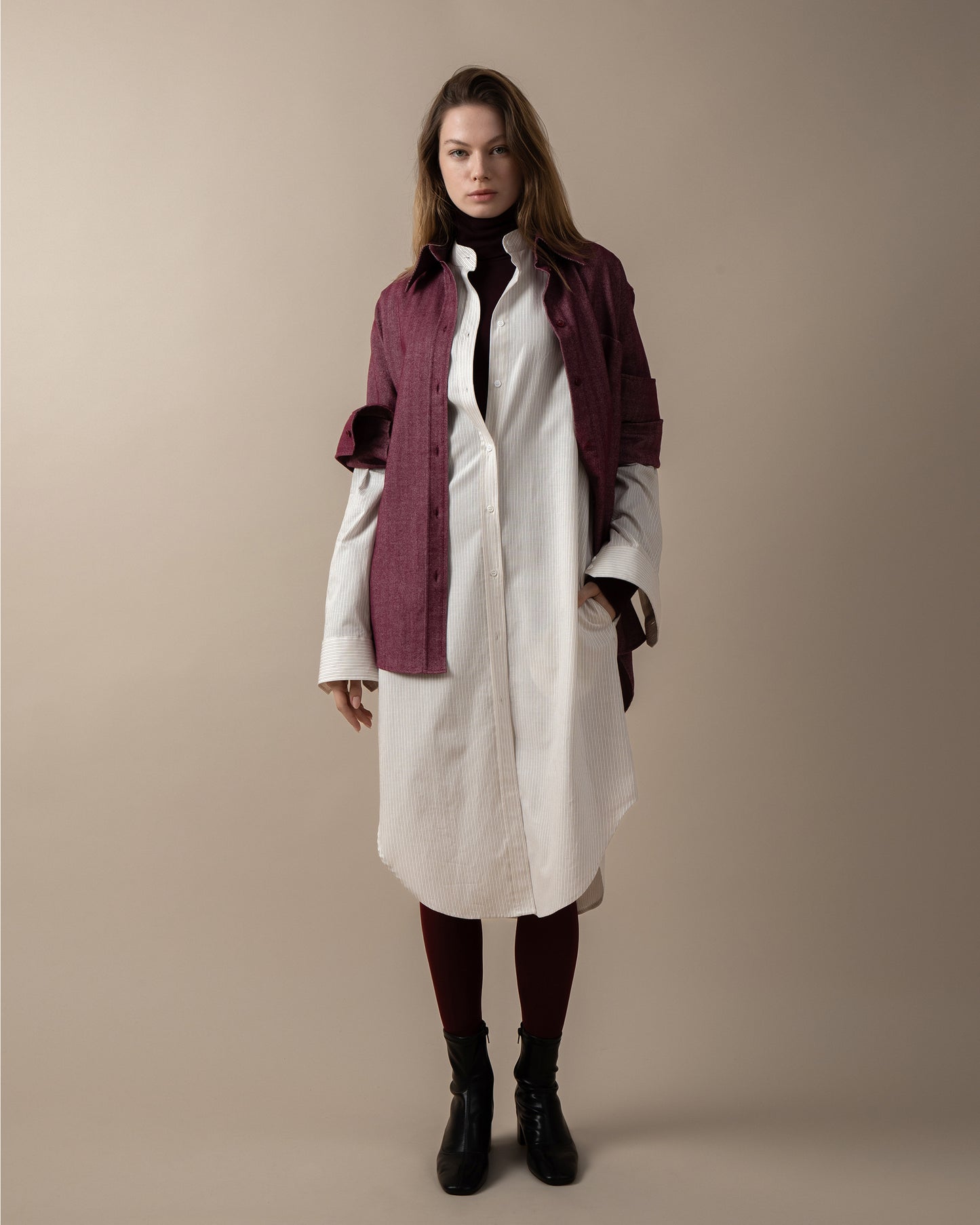 Mandarim-collar overshirt