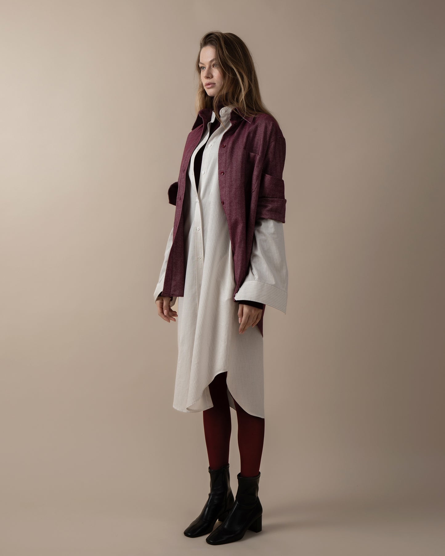 Mandarim-collar overshirt