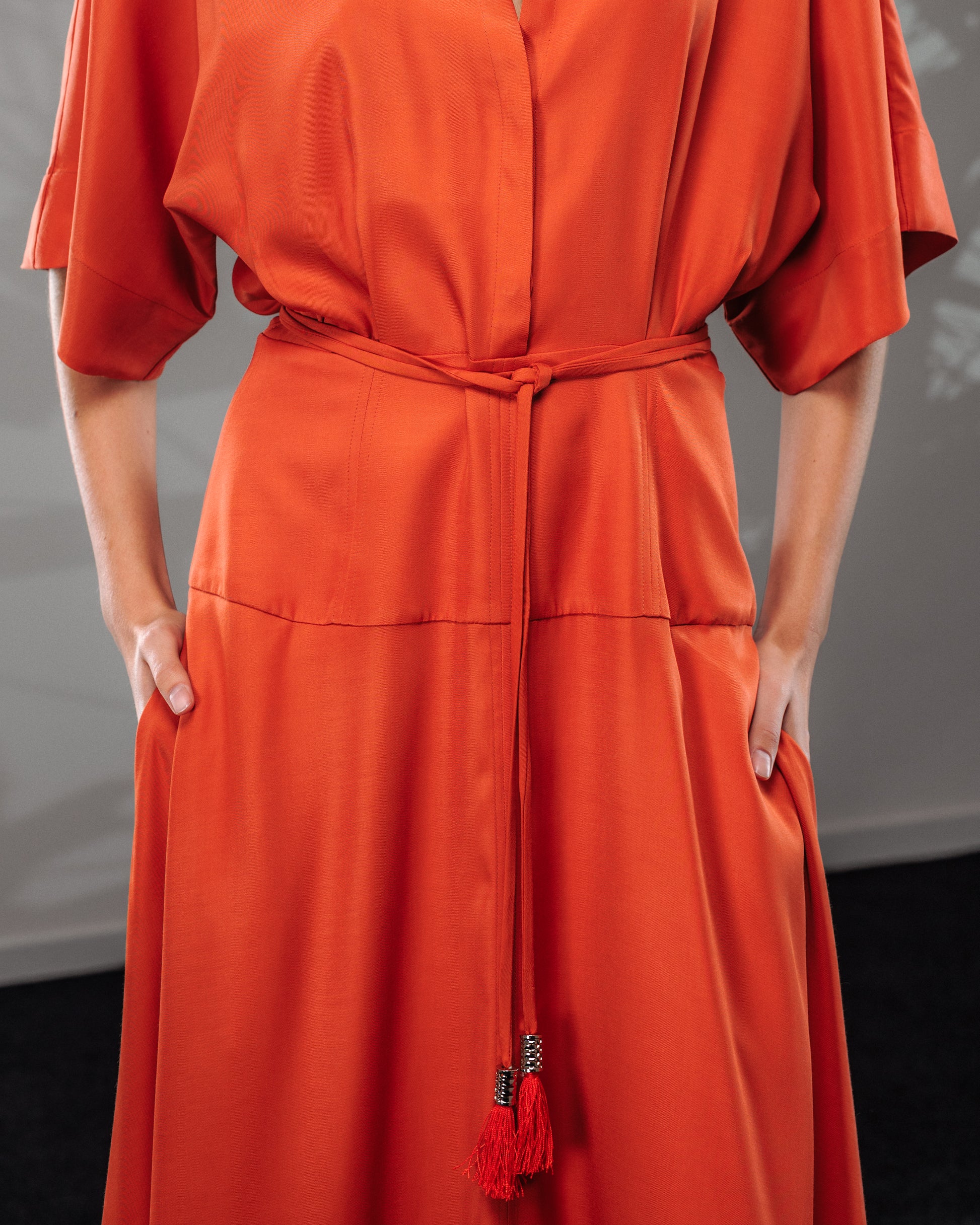 Waist-Panel Flared Dress A LINE Waist-Panel Flared Dress A LINE