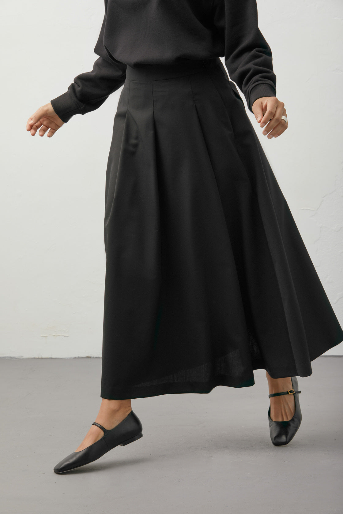 Pleated Midi Skirt