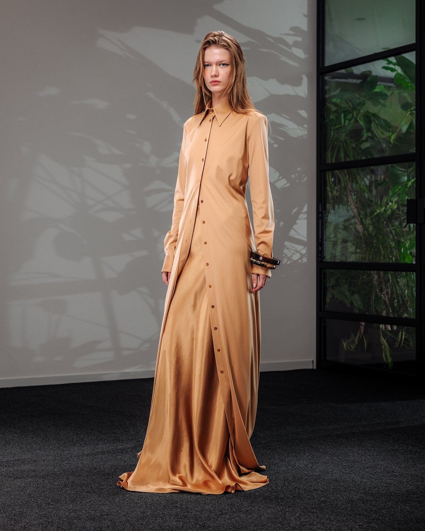 Jersey Maxi Shirtdress A LINE Jersey Maxi Shirtdress A LINE