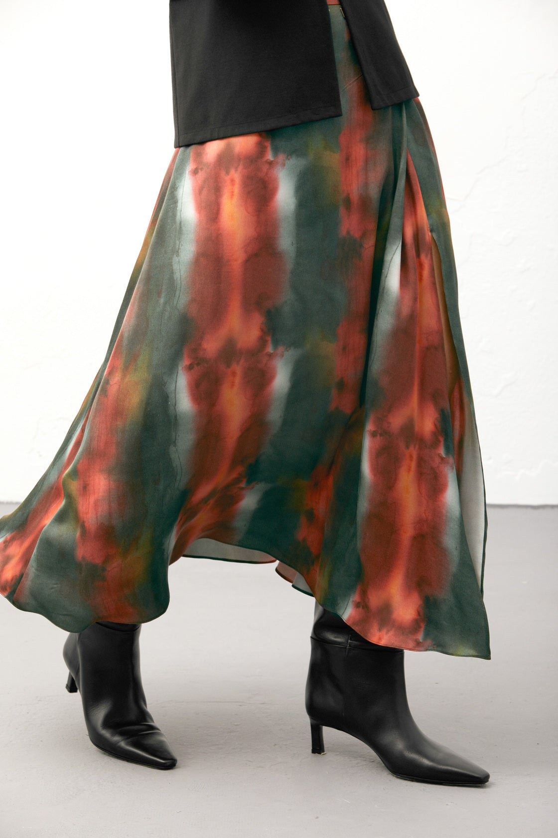 Satin Midi Skirt