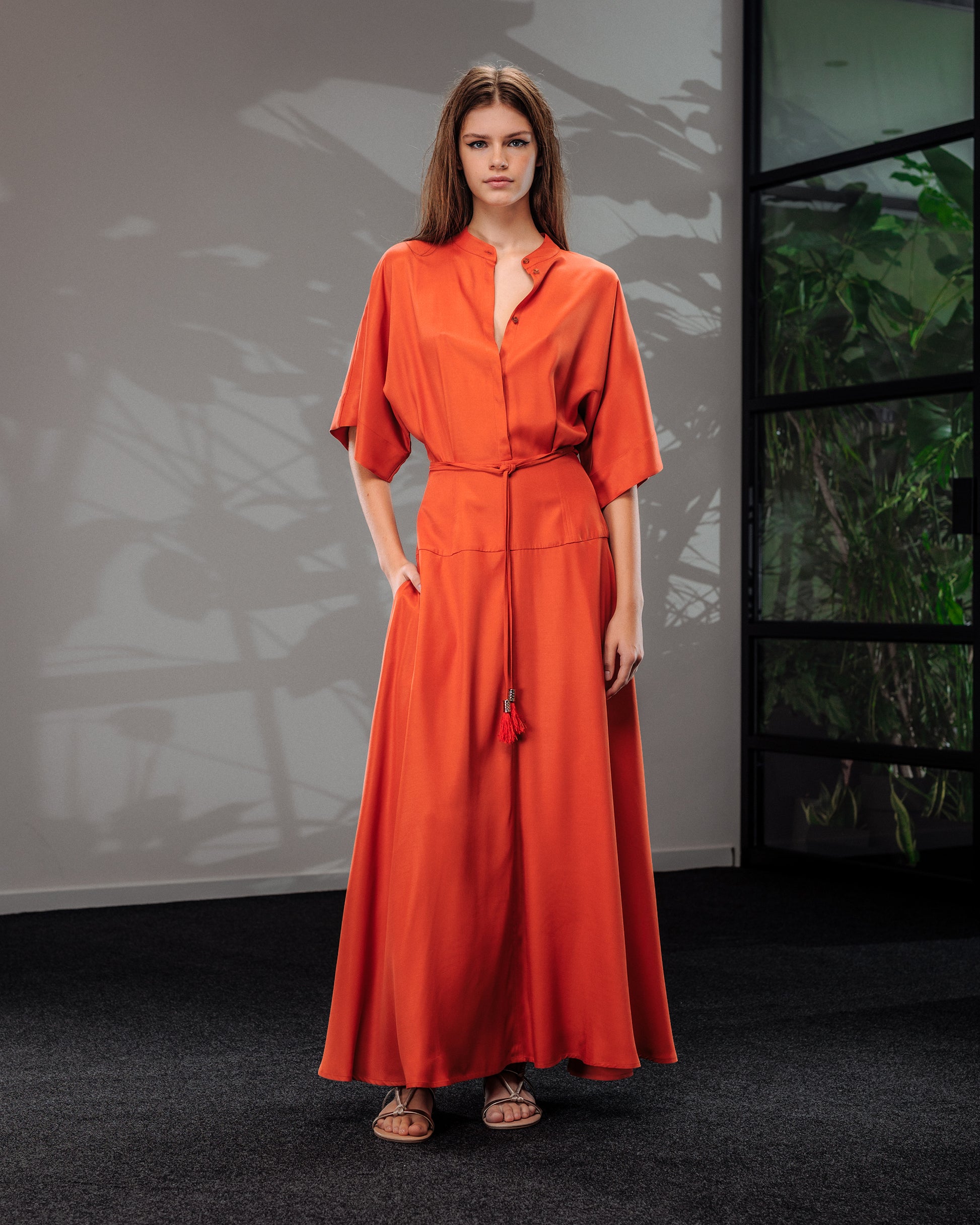 Waist-Panel Flared Dress A LINE Waist-Panel Flared Dress A LINE