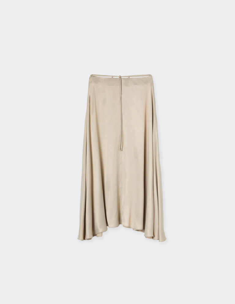 Bias-Cut Satin Midi Skirt