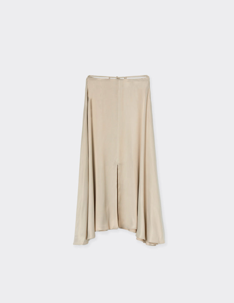 Bias-Cut Satin Midi Skirt