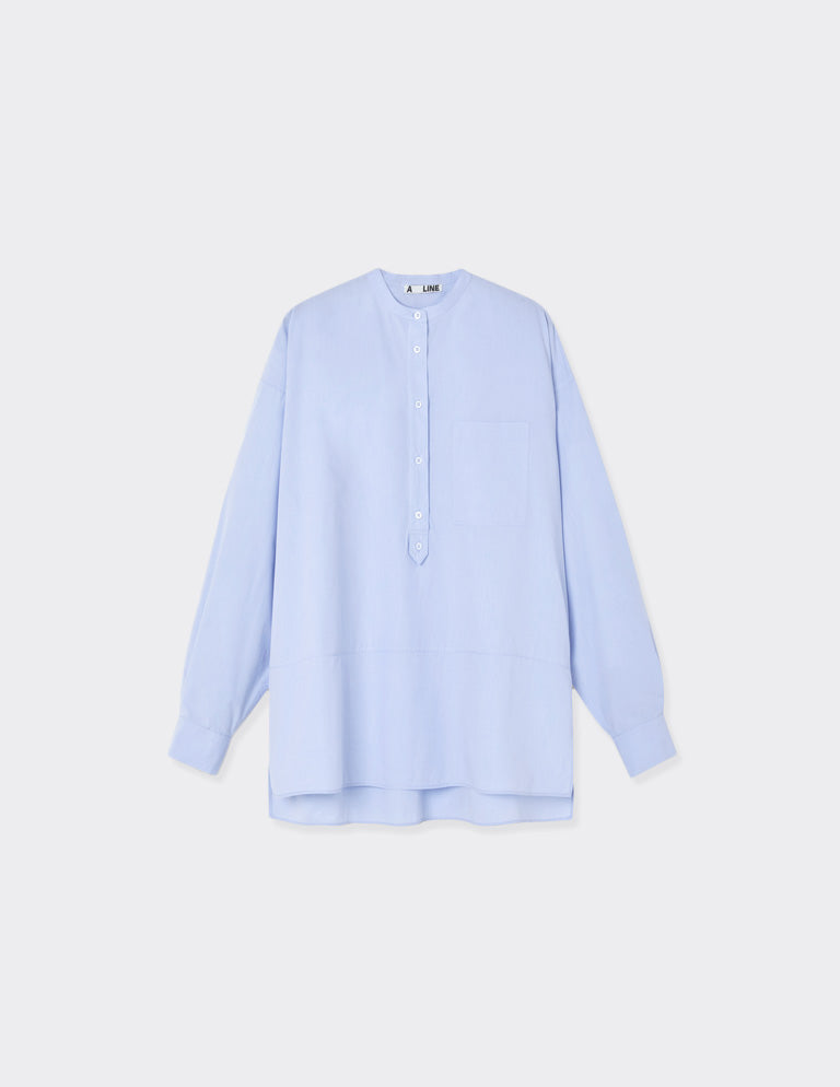 Mandarin-Style Collar Shirt