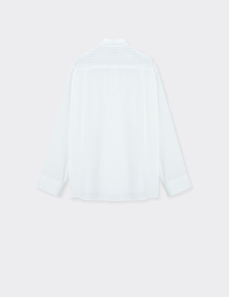 Pyjama White-On-White Tencel Loose-Shirt