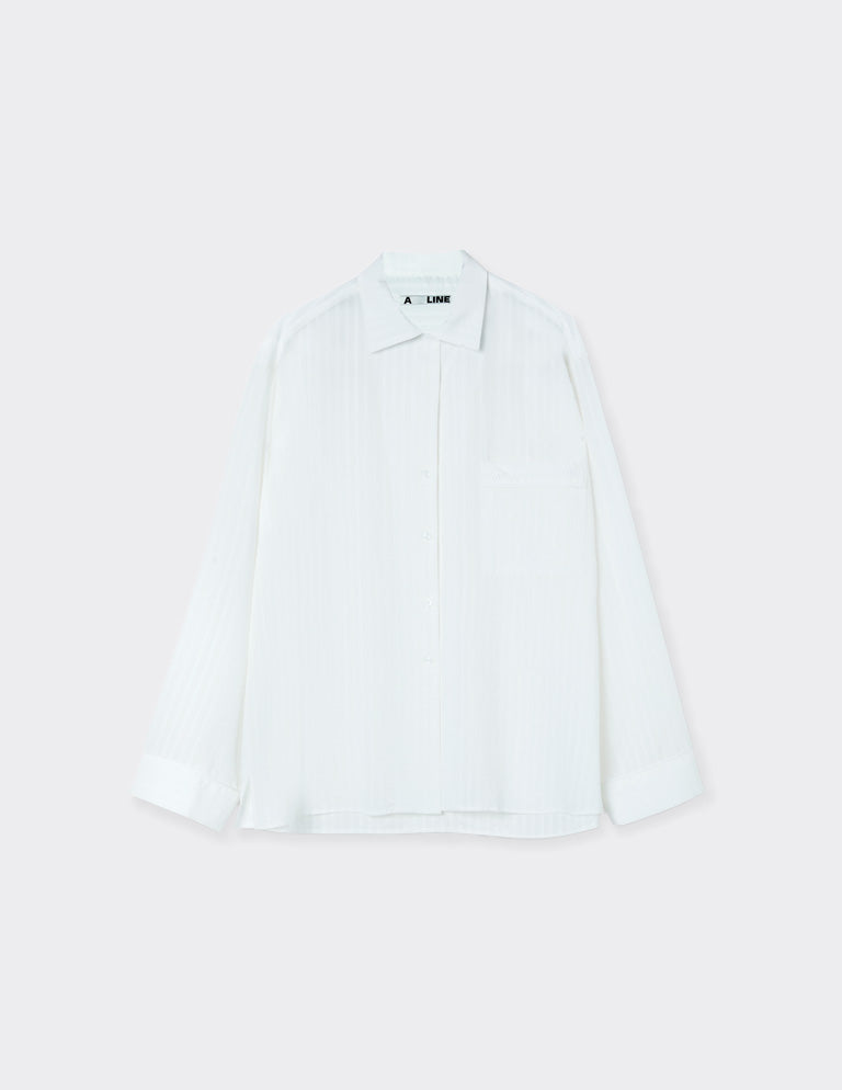 Pyjama White-On-White Tencel Loose-Shirt