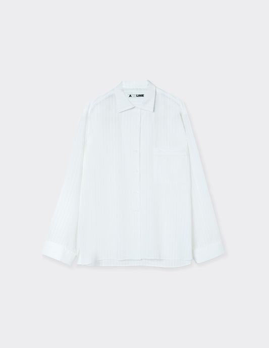 Pyjama White-On-White Tencel Loose-Shirt